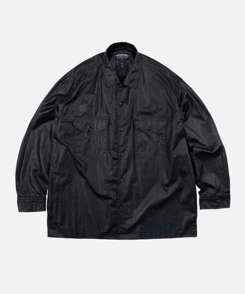 FRIZMWORKS(フリズムワークス)の「COATED WORK SHIRT JACKET _ BLACK(シャツ/ブラウス・メンズ・その他・X-LARGE/SMALL/MEDIUM/LARGE)」の1枚目の写真