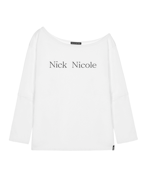 NICK&NICOLE(ニックアンドニコール)の「NICOLE ONE SHOULDER LAYERED LOGO LS TOP_IVORY(Tシャツ/カットソー・レディース・その他・FREE)」の4枚目の写真