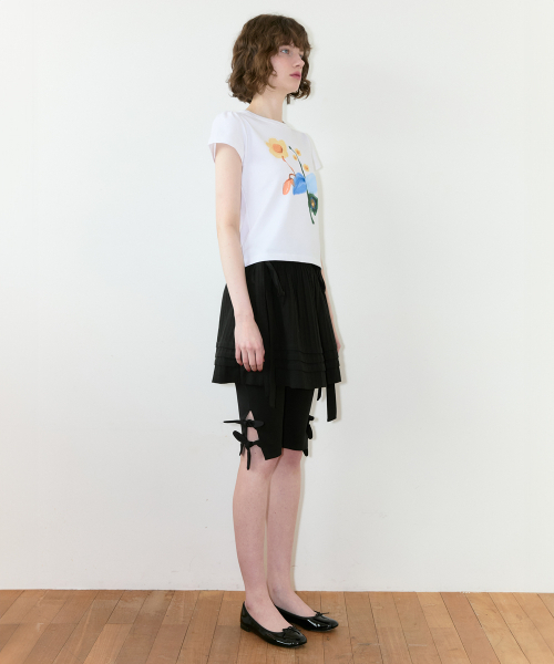 SINOON(シヌーン)の「Flower Puff T-Shirt (White)(Tシャツ/カットソー・レディース・ホワイト・MEDIUM/SMALL)」の3枚目の写真