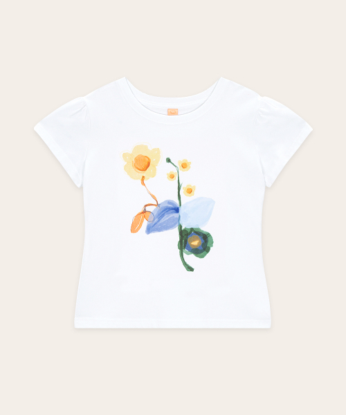 SINOON(シヌーン)の「Flower Puff T-Shirt (White)(Tシャツ/カットソー・レディース・ホワイト・MEDIUM/SMALL)」の4枚目の写真