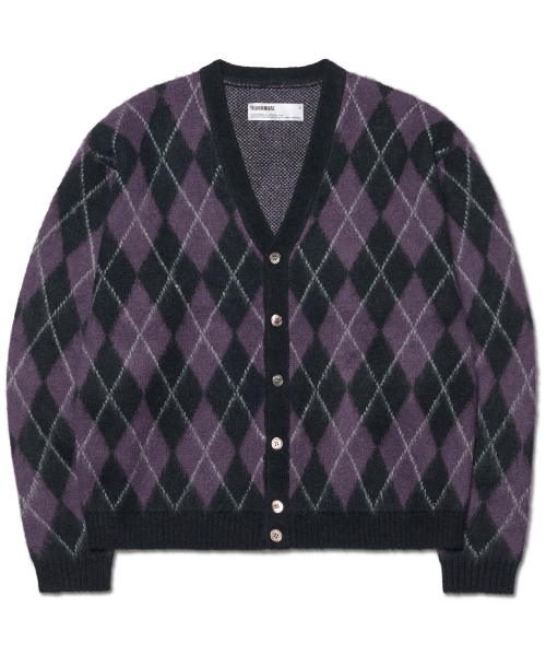 NOMANUAL(NOMANUAL)の「ARGYLE HAIRY CARDIGAN - PURPLE(カーディガン/ボレロ・レディース・その他・MEDIUM/LARGE/X-LARGE)」の2枚目の写真