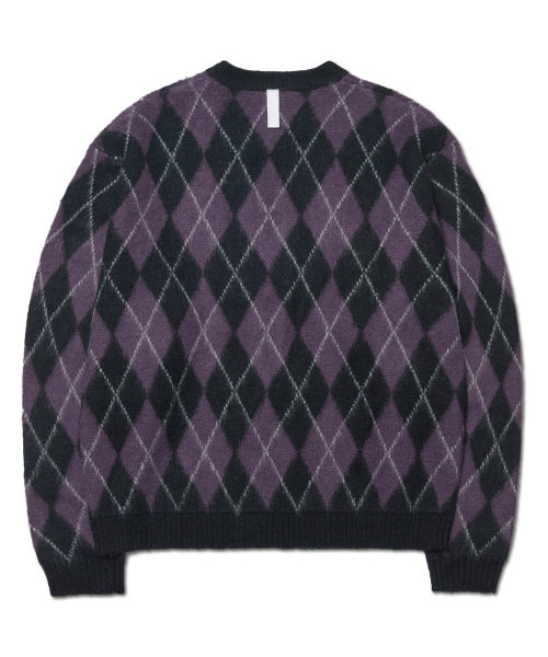 NOMANUAL(NOMANUAL)の「ARGYLE HAIRY CARDIGAN - PURPLE(カーディガン/ボレロ・レディース・その他・MEDIUM/LARGE/X-LARGE)」の3枚目の写真