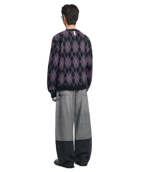 NOMANUAL(NOMANUAL)の「ARGYLE HAIRY CARDIGAN - PURPLE(カーディガン/ボレロ・レディース・その他・MEDIUM/LARGE/X-LARGE)」の5枚目の写真