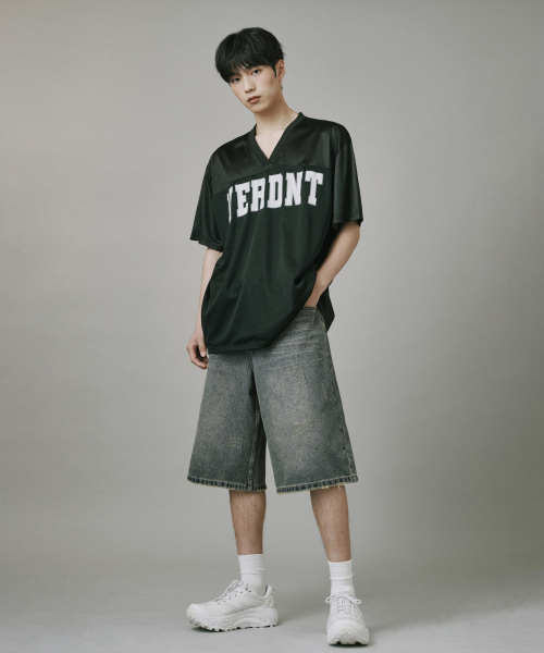 Verdnt（バーダント）の「ヴィンテージスレッチウォッシュドデニムバミューダショーツ[サンドブルー]（その他パンツ・レディース・ブルー・LARGE/X-LARGE/SMALL/MEDIUM）」の5枚目の写真