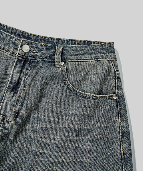 Verdnt（バーダント）の「ヴィンテージスレッチウォッシュドデニムバミューダショーツ[サンドブルー]（その他パンツ・レディース・ブルー・LARGE/X-LARGE/SMALL/MEDIUM）」の7枚目の写真