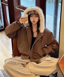 LAC-VERT | フェイクファーフードブルゾン(ブルゾン)