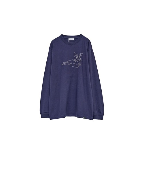 Nora Lily(ノラリリー)の「【Nora Lily】 NORA Neko L/S Tee(Tシャツ/カットソー・メンズ・ホワイト/ネイビー・LARGE)」の9枚目の写真