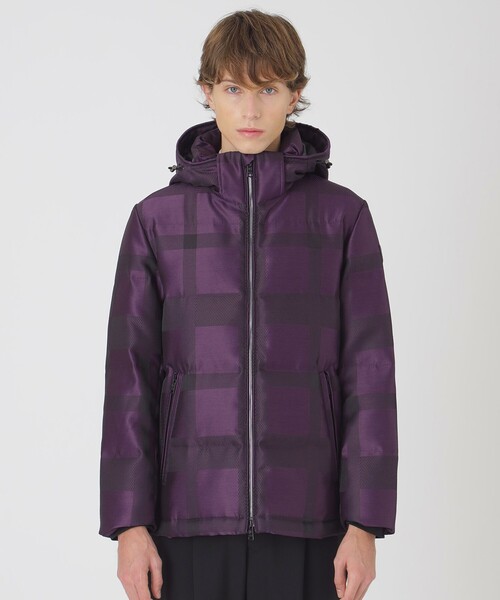 シャドーチェックカルゼダウン（ダウンジャケット/コート）｜BLACK