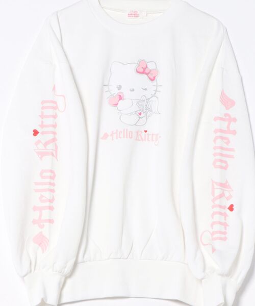 sanrio（サンリオ）の「親子お揃い サンリオ ボリューム袖トレーナー 1114A（スウェット・レディース・オフホワイト/ブラック・F）」の4枚目の写真
