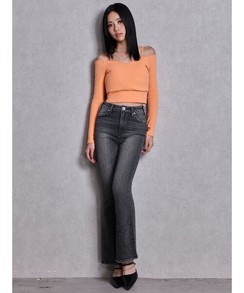 GYDA(ジェイダ)の「ハイウエストbijouフレアデニムパンツ(デニムパンツ・レディース・ブラック/ライトブルー/インディゴブルー・X-SMALL/SMALL/MEDIUM)」の20枚目の写真