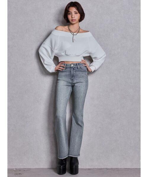 GYDA(ジェイダ)の「ハイウエストbijouフレアデニムパンツ(デニムパンツ・レディース・ブラック/ライトブルー/インディゴブルー・X-SMALL/SMALL/MEDIUM)」の22枚目の写真