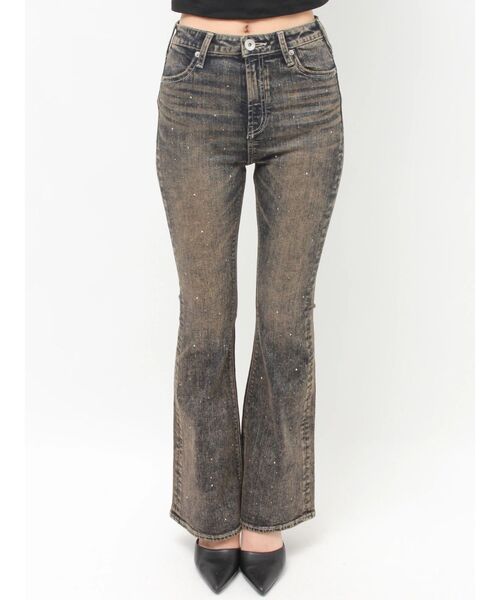 GYDA(ジェイダ)の「ハイウエストbijouフレアデニムパンツ(デニムパンツ・レディース・ブラック/ライトブルー/インディゴブルー・X-SMALL/SMALL/MEDIUM)」の6枚目の写真