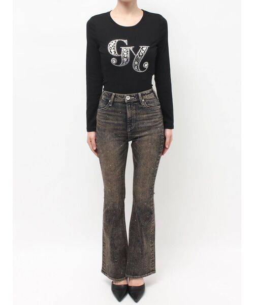 GYDA(ジェイダ)の「ハイウエストbijouフレアデニムパンツ(デニムパンツ・レディース・ブラック/ライトブルー/インディゴブルー・X-SMALL/SMALL/MEDIUM)」の14枚目の写真