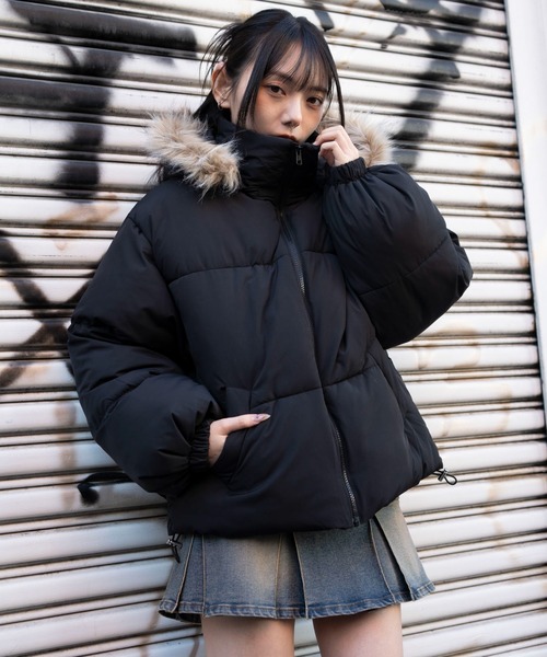 WEGO（ウィゴー）の「WEGO/3WAYファーフードパファーブルゾン（ダウンジャケット/コート・レディース・ブラック・SMALL/MEDIUM）」の9枚目の写真