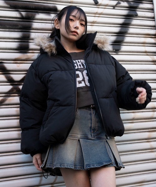 WEGO（ウィゴー）の「WEGO/3WAYファーフードパファーブルゾン（ダウンジャケット/コート・レディース・ブラック・SMALL/MEDIUM）」の10枚目の写真