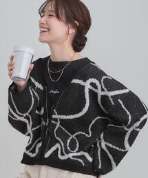 Cutie Blonde | 【洗濯機可】柄アソート VネックZIPカーディガン(カーディガン/ボレロ)