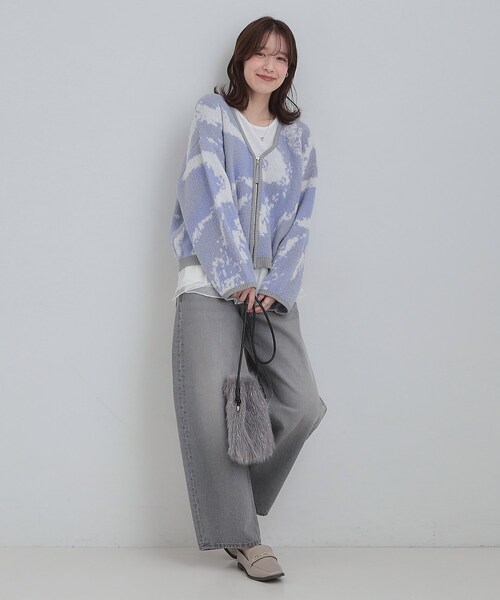 セール】【洗濯機可】選べる3柄 VネックZIPカーディガン（カーディガン