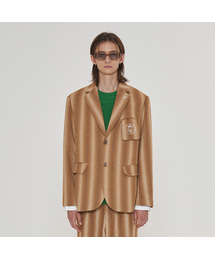 UNALLOYED（アナロイド）の「POCKET STRIPE BLAZER / LIGHT BROWN（テーラードジャケット）」