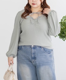 CLETTE（クレット）の「CLETTEオリジナルデコルテリボンカットソープルオーバー（Tシャツ/カットソー）」