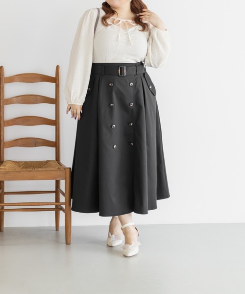 CLETTE(クレット)の「CLETTEオリジナルデコルテリボンカットソープルオーバー(Tシャツ/カットソー・レディース・ブラック/アイボリー/ミント・LL/3L/4L)」の8枚目の写真