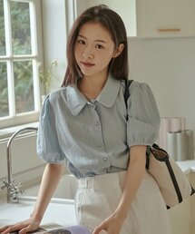 ANOETIC（アノエティック）の「ROUND COLLAR BUTTON BLOUSE_SKY BLUE（シャツ/ブラウス）」