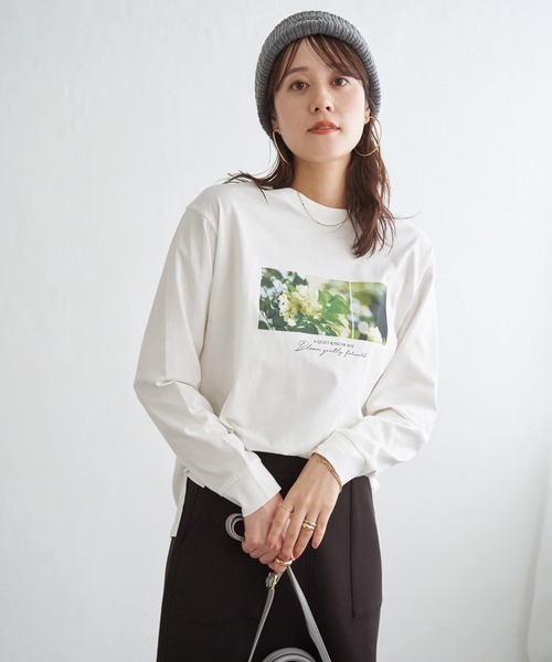 ikka(イッカ)の「ロゴフォトプリントスウェットTシャツ(Tシャツ/カットソー・レディース・オフホワイト/ブラック/チャコール/ホワイト・M/L/S)」の22枚目の写真