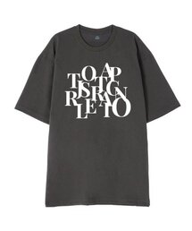 [オーバーサイズ]ビッグロゴ13番手綿ラウンドネック半袖Tシャツ_カーキ