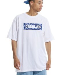 クリームソーダラボ ペイズリーボックス 半袖Tシャツ ホワイトブルー