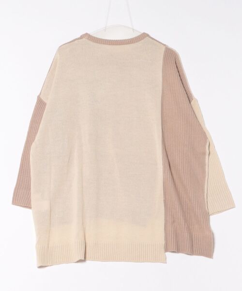 WORLD WIDE LOVE!（ワールドワイドラブ）の「パッチワーク配色ニット（ニット/セーター・レディース・アイボリー/ブラック/マスタード・1）」の14枚目の写真