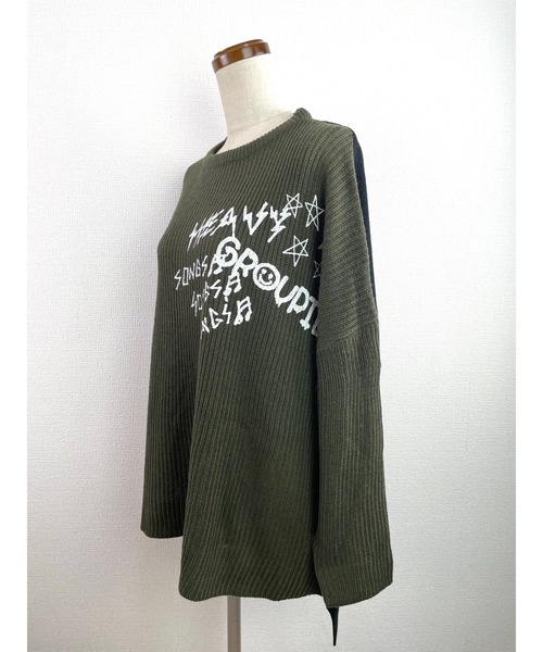 WORLD WIDE LOVE!（ワールドワイドラブ）の「パッチワーク配色ニット（ニット/セーター・レディース・アイボリー/ブラック/マスタード・1）」の12枚目の写真