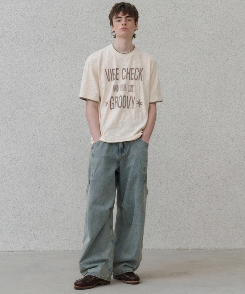 NOUN(ノウン)の「side line cargo denim pants (light blue)(デニムパンツ・メンズ・その他・0/1/2)」の2枚目の写真