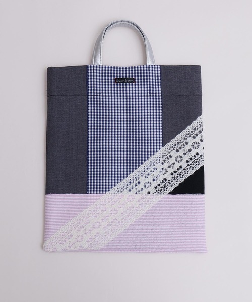 l'atelier du savon（アトリエドサボン）の「ニードルパンチのコラージュハンドバッグ（トートバッグ・レディース・ブラック/グレー・FREE）」の5枚目の写真