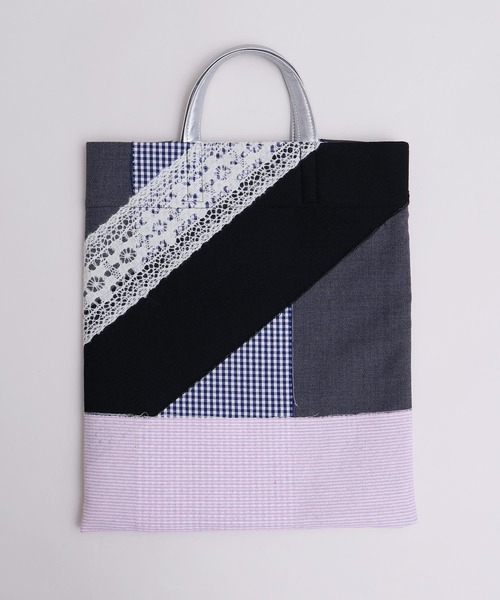 l'atelier du savon（アトリエドサボン）の「ニードルパンチのコラージュハンドバッグ（トートバッグ・レディース・ブラック/グレー・FREE）」の6枚目の写真