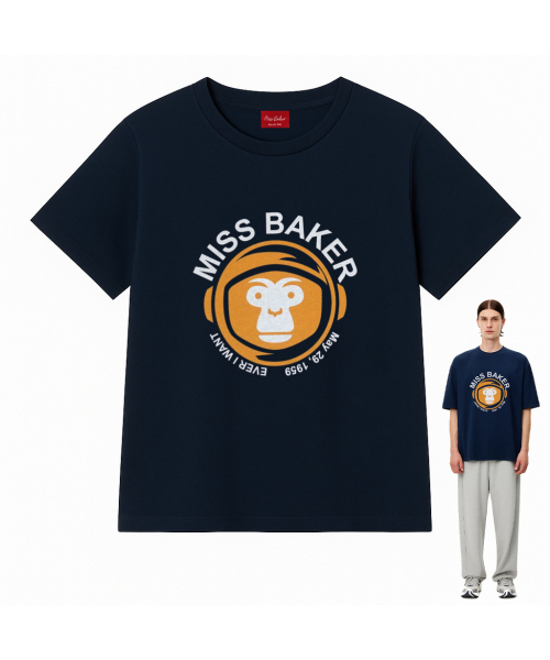 MISS BAKER（ミス ベイカー）の「スペースベイカーTシャツネイビー(メンズ)（Tシャツ/カットソー・メンズ・ネイビー・LARGE）」の3枚目の写真