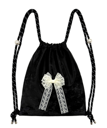 OTHER-worldly（アザーワールドリー）の「Lace Ribbon Gym Sack [Black]（バックパック/リュック・レディース）」