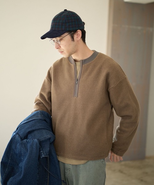 BAYFLOW（ベイフロー）の「フリースハーフZIPプルオーバー（ニット/セーター・メンズ・ダークグレー/アイボリー/ブラック・LARGE/MEDIUM）」の22枚目の写真