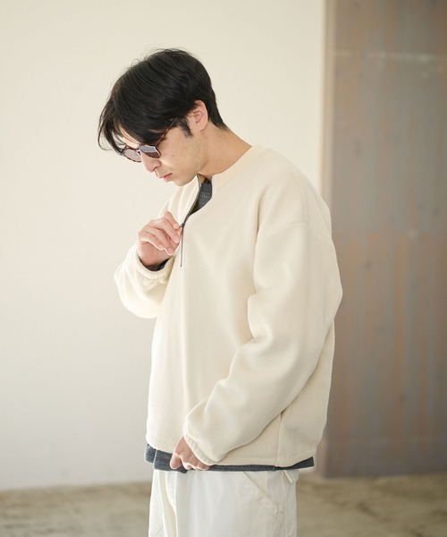 BAYFLOW（ベイフロー）の「フリースハーフZIPプルオーバー（ニット/セーター・メンズ・ダークグレー/アイボリー/ブラック・LARGE/MEDIUM）」の18枚目の写真