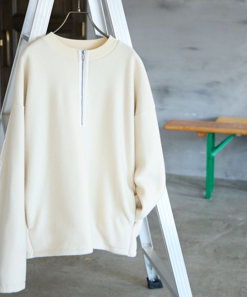 BAYFLOW（ベイフロー）の「フリースハーフZIPプルオーバー（ニット/セーター・メンズ・ダークグレー/アイボリー/ブラック・LARGE/MEDIUM）」の15枚目の写真