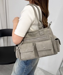 WEGO/ポケットデザインボストンショルダー