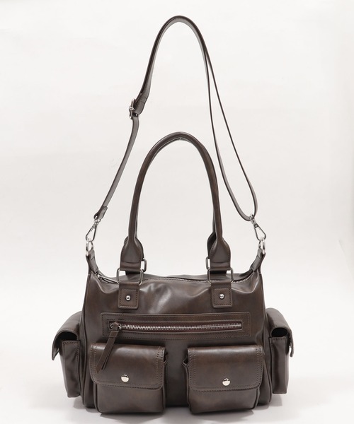 WEGO（ウィゴー）の「WEGO/ポケットデザインボストンショルダー（ショルダーバッグ・レディース・ブラック/ブラウン・FREE）」の20枚目の写真