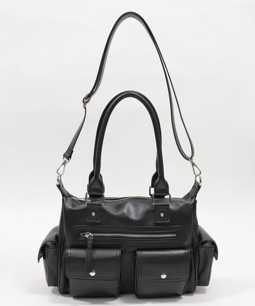 WEGO（ウィゴー）の「WEGO/ポケットデザインボストンショルダー（ショルダーバッグ・レディース・ブラック/ブラウン・FREE）」の21枚目の写真