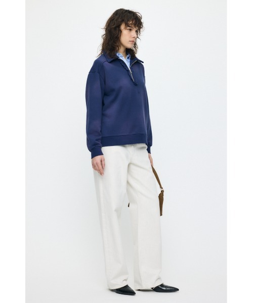 MOUSSY（マウジー）の「HALF ZIP SWEAT POLO プルオーバー（スウェット・レディース・杢グレー/オレンジ系その他/ネイビー/ライトブラック・FREE）」の19枚目の写真