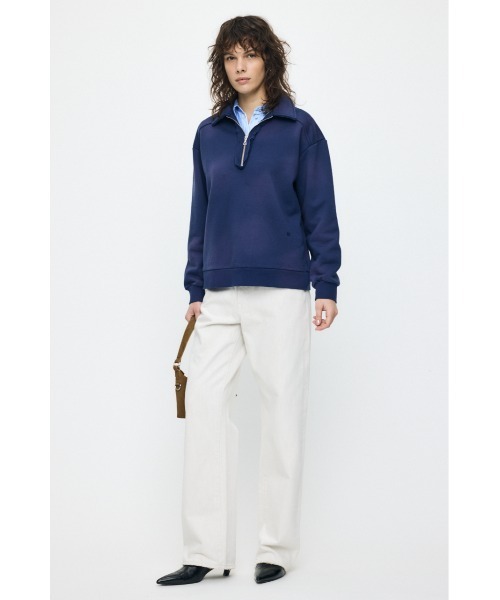 MOUSSY（マウジー）の「HALF ZIP SWEAT POLO プルオーバー（スウェット・レディース・杢グレー/オレンジ系その他/ネイビー/ライトブラック・FREE）」の20枚目の写真