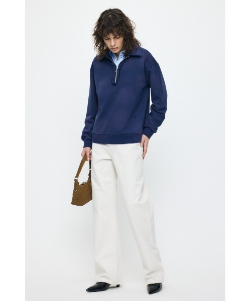 MOUSSY（マウジー）の「HALF ZIP SWEAT POLO プルオーバー（スウェット・レディース・杢グレー/オレンジ系その他/ネイビー/ライトブラック・FREE）」の21枚目の写真
