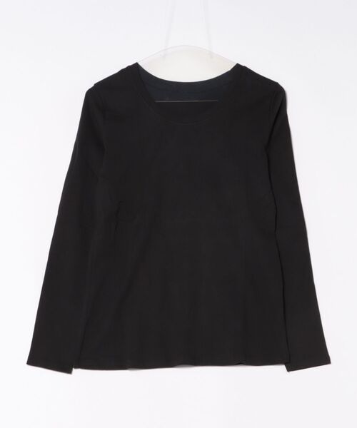 LARU(ラルー)の「コットンフライス長袖Tシャツ(Tシャツ/カットソー・レディース・グレー系その他2/カーキ/ブラック/杢グレー/チャコールグレー/オフホワイト/ネイビー/グレー系その他/パープル系その他・L/M)」の14枚目の写真