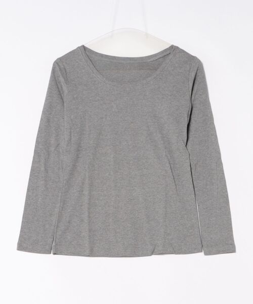 LARU(ラルー)の「コットンフライス長袖Tシャツ(Tシャツ/カットソー・レディース・グレー系その他2/カーキ/ブラック/杢グレー/チャコールグレー/オフホワイト/ネイビー/グレー系その他/パープル系その他・L/M)」の16枚目の写真