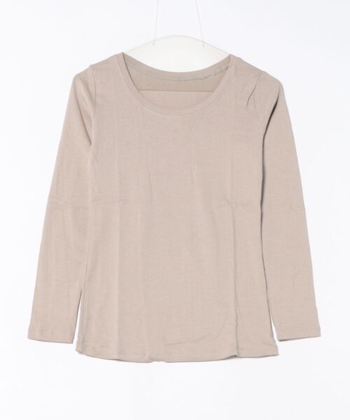 LARU(ラルー)の「コットンフライス長袖Tシャツ(Tシャツ/カットソー・レディース・グレー系その他2/カーキ/ブラック/杢グレー/チャコールグレー/オフホワイト/ネイビー/グレー系その他/パープル系その他・L/M)」の17枚目の写真