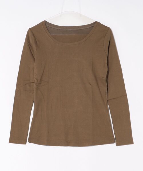 LARU(ラルー)の「コットンフライス長袖Tシャツ(Tシャツ/カットソー・レディース・グレー系その他2/カーキ/ブラック/杢グレー/チャコールグレー/オフホワイト/ネイビー/グレー系その他/パープル系その他・L/M)」の19枚目の写真