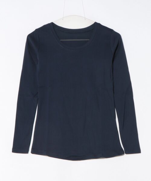 LARU(ラルー)の「コットンフライス長袖Tシャツ(Tシャツ/カットソー・レディース・グレー系その他2/カーキ/ブラック/杢グレー/チャコールグレー/オフホワイト/ネイビー/グレー系その他/パープル系その他・L/M)」の20枚目の写真