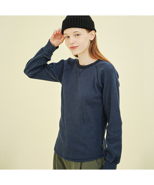 CHIQUITA(チキータ)の「ラグランスウェットシャツ(コットンワッフル)ネイビー243602SNV(Tシャツ/カットソー・レディース・その他・SMALL/MEDIUM)」の1枚目の写真